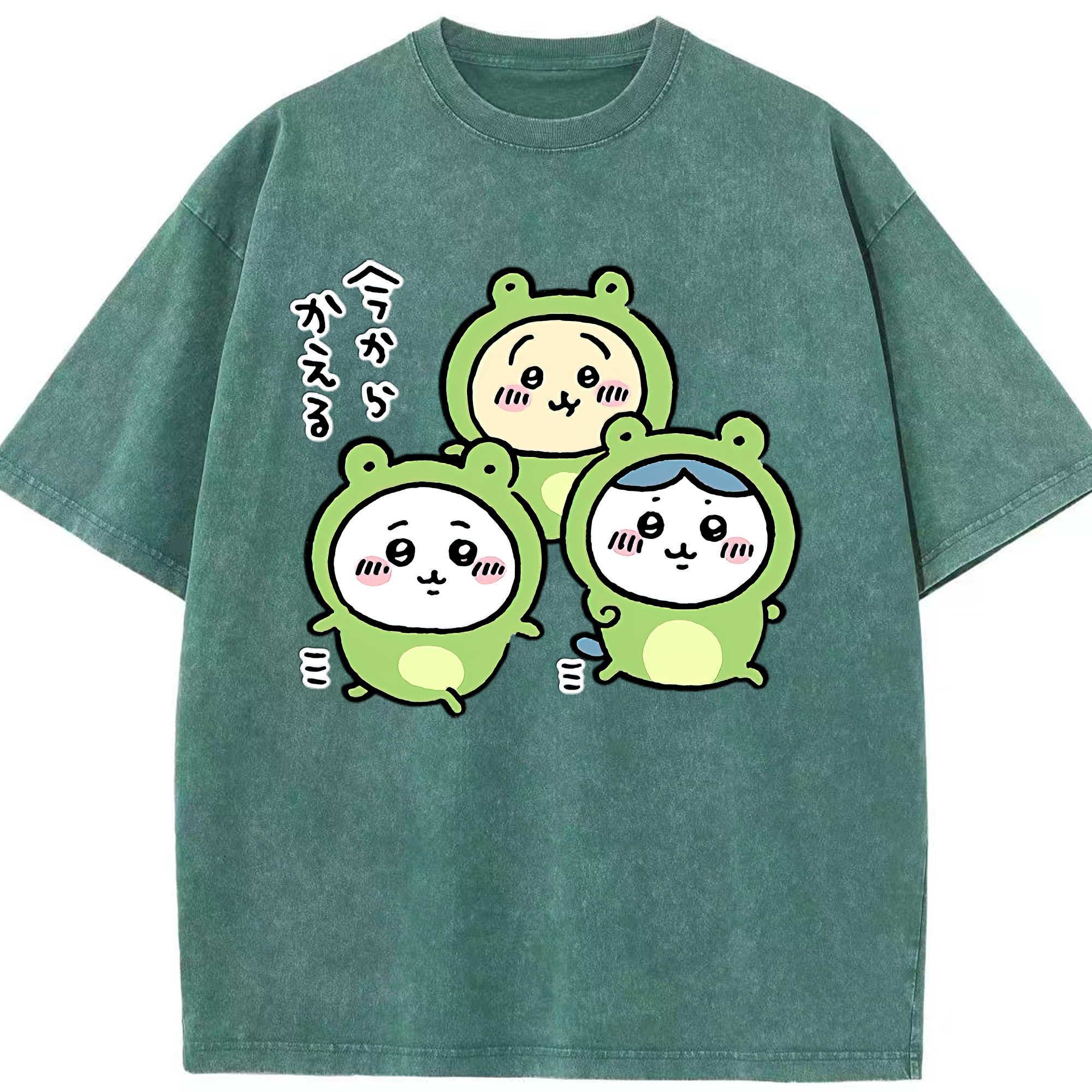 （画像用） ちいかわ ハチワレ Chii-kawa hachiware 綿100% ヴィンテージ風 半袖Tシャツ（フロントプリント）